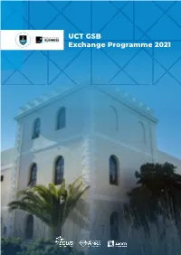 UCT GSB Exchange Programme 2021 CONTENTS