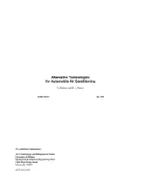 Alternative Technologies for Automobile Air Conditioning