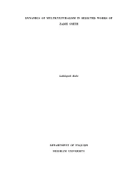 Dynamics of Multiculturalism in Selected Works Of