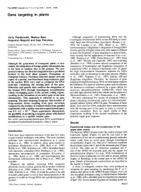 Gene Targeting in Plants