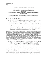 The Honorable Ajit Pai Page 3 Attachment—Additional Questions