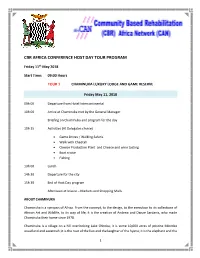 Cbr Africa Conference Host Day Tour Program