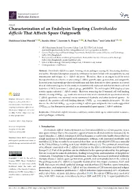 Characterization of an Endolysin Targeting Clostridioides Difficile
