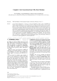 Complete Code Generation from UML State Machine