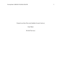 Pennsylvania State University Sandusky Scandal Analysis Erin Gilbert De Paul University
