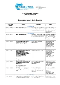 Programme of Side Events