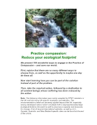 Reduce Your Ecological Footprint