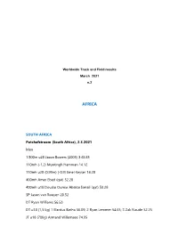 Running Network March 2021