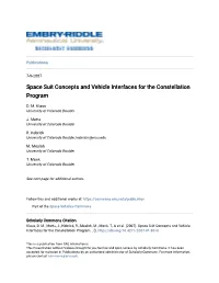 Space Suit Concepts and Vehicle Interfaces for the Constellation Program
