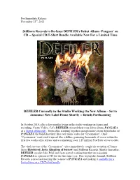 Stillborn Records to Re-Issue DEFILER's Debut Album 'Pangaea