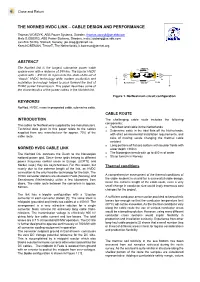 The Norned Hvdc Link – Cable Design and Performance