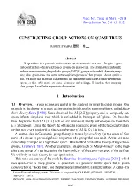 Constructing Group Actions on Quasi-Trees