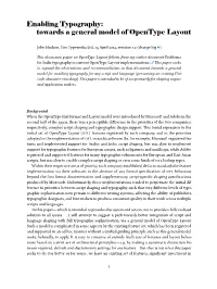 Enabling Typography : Towards a General Model of Opentype Layout