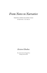 From Notes to Narrative: Writing Ethnographies That Everyone Can