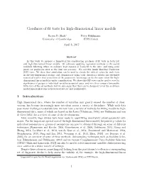 Goodness of Fit Tests for High-Dimensional Linear Models