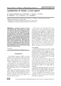 Lymphoma of Cheek: a Case Report