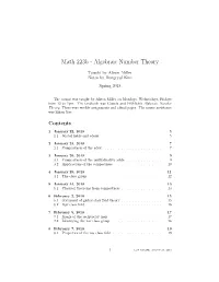 Math 223B - Algebraic Number Theory