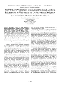 New Study Program in Bioengineering and Medical Informatics at University of Defense from Belgrade