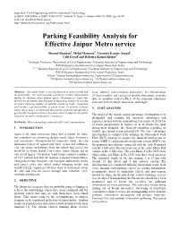 Parking Feasibility Analysis for Effective Jaipur Metro Service