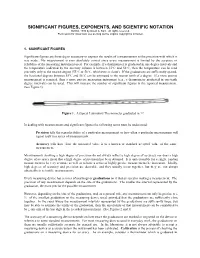 SIGNIFICANT FIGURES, EXPONENTS, and SCIENTIFIC NOTATION ©2004, 1990 by David A