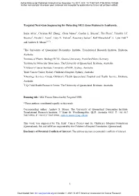 Targeted Next-Gen Sequencing for Detecting MLL Gene Fusions in Leukemia