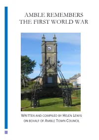 Amble Remembers the First World War