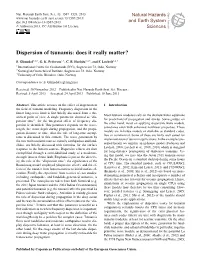 Dispersion of Tsunamis: Does It Really Matter? and Physics and Physics Discussions Open Access Open Access S