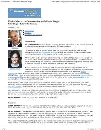 Ethics Matter: a Conversation with Peter Singer