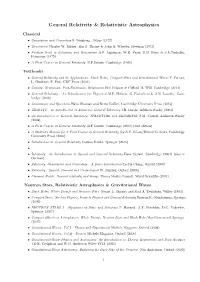 General Relativity & Relativistic Astrophysics