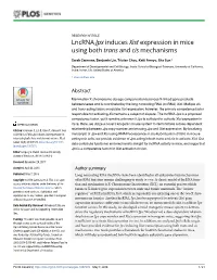 Lncrna Jpx Induces Xist Expression in Mice Using Both Trans and Cis Mechanisms