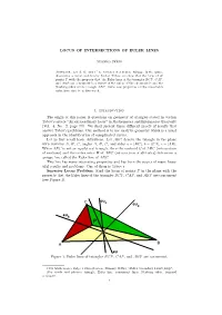 LOCUS of INTERSECTIONS of EULER LINES 1. Introduction The