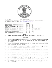 NOTES 1. Urgent Mentioning May Be Made Before Hon'ble DB-II at 10.30 A.M