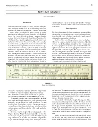 Slide Chart Calculators