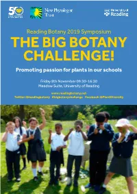 THE BIG BOTANY CHALLENGE! Promoting Passion for Plants in Our Schools