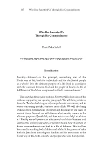Who Has Sanctified Us Through His Commandments