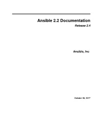 Ansible 2.2 Documentation Release 2.4