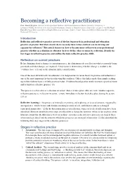 Becoming a Reflective Practitioner Prof