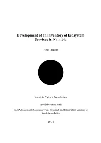 Development of an Inventory of Ecosystem Services in Namibia