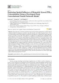 Exploring Spatial Influence of Remotely Sensed PM2.5
