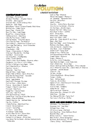 Front of House Master Song List