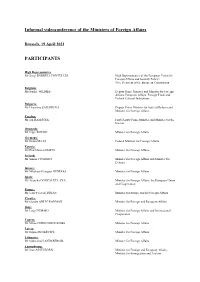 List of Participants