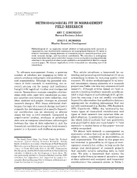 Methodological Fit in Management Field Research
