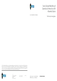 Socio-Cultural Modelling of Operational Interaction with Inﬂ Uential Actors