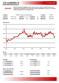 SSE50FI Weighted by Fundamental Values Rather Than Market Capitalizations