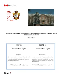 The 2016 Canadian Defence Policy Review and Policy Statement