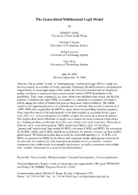 The Generalized Multinomial Logit Model