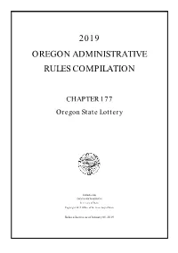 2019 Oregon Administrative Rules Compilation