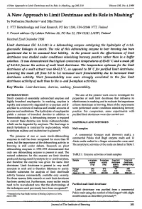 A New Approach to Limit Dextrinase and Its Role in Mashing, Pp.205-210 Volume 105, No