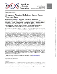 Comparing Adaptive Radiations Across Space