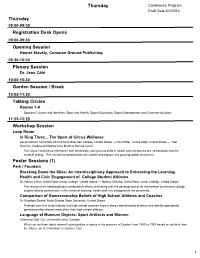 Draft Programme of the Conference